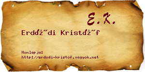 Erdődi Kristóf névjegykártya